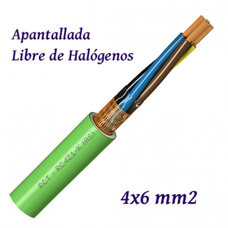 MANGUERA APANTALLADA 4X6 MM2 LIBRE DE HALOGENOS RC4Z1-K - POR METROS