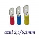 TERMINAL ELECTRICO FASTON PREAISLADO MACHO ROJO 1,5/6,3MM K50051