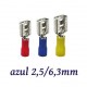 TERMINAL ELECTRICO FASTON PREAISLADO HEMBRA ROJO 1,5/6,3MM K50045