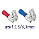 TERMINAL ELECTRICO FASTON PREAISLADO MACHO-HEMBRA ROJO 1,5/6,3MM K50063