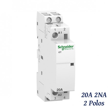 CONTACTOR MODULAR 20A 2NA 2 POLOS 240V 50HZ SCHNEIDER A9C22722