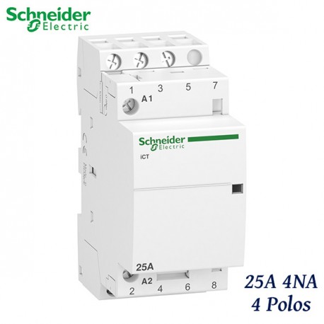 CONTACTOR MODULAR 25A 4NA 4 POLOS 240V 50HZ SCHNEIDER A9C20834