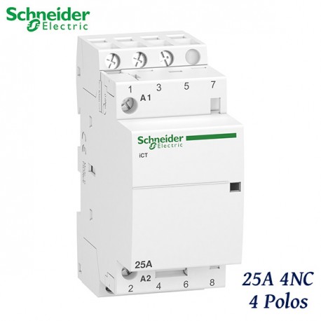 CONTACTOR MODULAR 25A 4NC 4 POLOS 240V 50HZ SCHNEIDER A9C20837