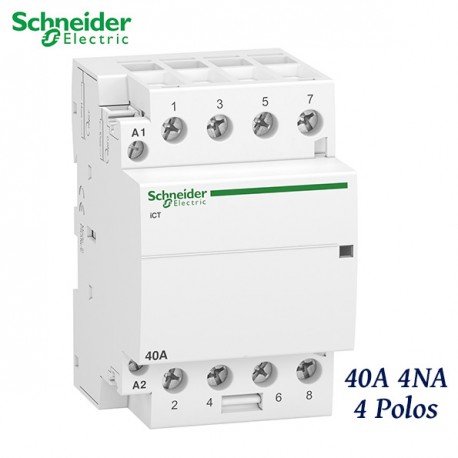 CONTACTOR MODULAR 40A 4NA 4 POLOS 240V 50HZ SCHNEIDER A9C20844