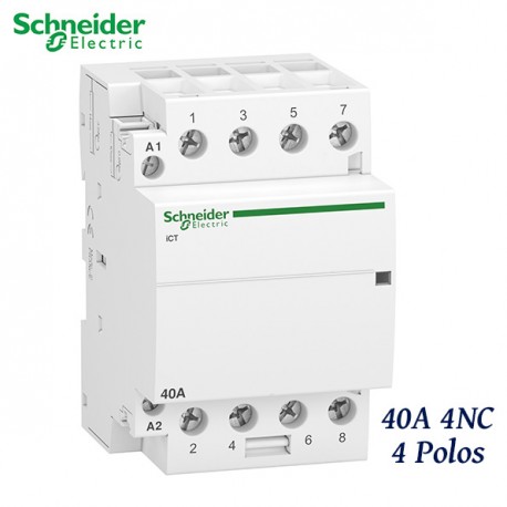CONTACTOR MODULAR 40A 4NC 4 POLOS 240V 50HZ SCHNEIDER A9C20847