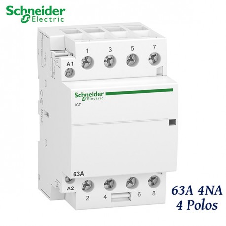 CONTACTOR MODULAR 63A 4NA 2 POLOS 240V 50HZ SCHNEIDER A9C20864