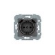 BASE SCHUKO GRIS LAVA CON TOMAS USB DE 2.4A BJC VIVA 23526-USB-GL