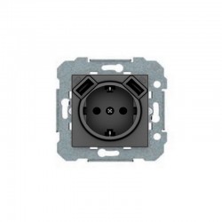 BASE SCHUKO GRIS LAVA CON TOMAS USB DE 2.4A BJC VIVA 23526-USB-GL