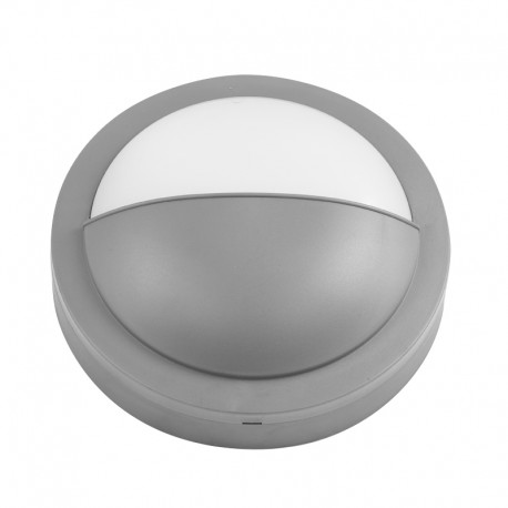 APLIQUE LED DE EXTERIOR GRIS REDONDO CON VISERA 12W-18W ALVERLAMP